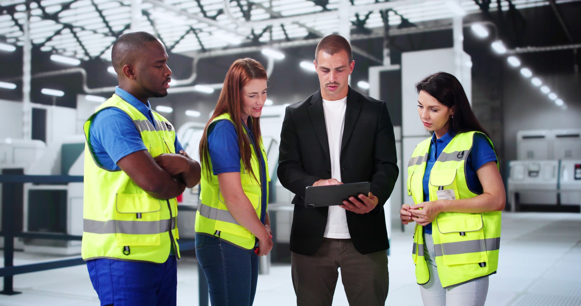 Meeting Manufacturing Manager At Factory